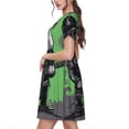 thumbnail image 2 of Naloa Rock Guitar Guinea Pig Print Womens Summer A-Line Dress with Pockets,Short Sleeve Dresses,Flowy Beach Swing Dress for Vacation Travel, 2 of 6