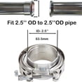 thumbnail image 4 of Floshine 304 Stainless Steel 2.5" V Band Clamp, 2 Male Female Flange Assembly，Suitable for connection of exhaust pipe, 4 of 6