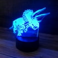 thumbnail image 5 of 3D Optical Illusion Lamp, Triceratops Dinosaur Desk Light - 7 Color LED Lamp Base with USB or Battery and Touch control Rotating Fade or Solid Color mode. A Nightlight for Kids, Gift for any age., 5 of 6