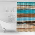 thumbnail image 4 of Small Stall Shower Curtain 36x78 Inch Narrow Half Size Vintage Turquoise Bath Curtains Bathroom Decor Gradient Abstract Brown Wood Grain Waterproof Fabric Shower Curtain Set with Hooks 36 Inch, 4 of 6