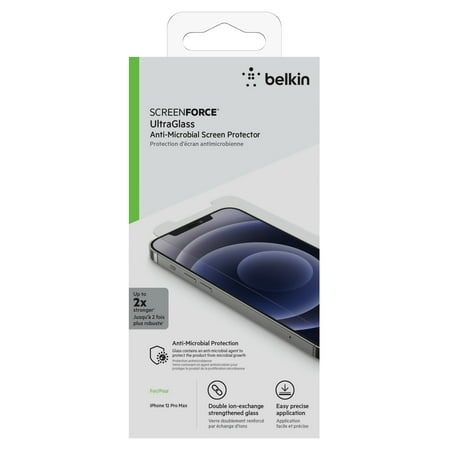 Belkin - ScreenForce UltraGlass + Anti-Microbial - iPhone 12 Pro Max