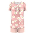 thumbnail image 5 of Simua Two Piece Summer Cooling Pajamas for Women, Women's Cute Printed Button Round Neck Short Sleeve Shirts with Shorts Loose Nightwear Pjs Set, Size S-XXXL, 5 of 6