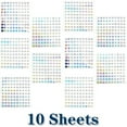 thumbnail image 2 of 10 Sheets 1 to 500 Reflective Laser Number Stickers Self Adhesive Label Stickers Small Round Waterproof Organizing Stickers for Home School Office Decoration, 2 of 7