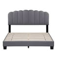 thumbnail image 4 of WAMPAT Queen Size Bed Frame Upholstered Platform Bed with Adjustable Fabric Headboard, Wooden Slats Support,No Box Spring Needed, Easy Assembly, Grey, 4 of 4