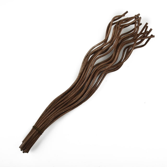 Lefu Reed Diffuser Sticks, Wavy Spiry Natural Rattan Reed Fragrance Diffuser Replacement Refill Sticks for Essential Oil Diffusers,Coffee Color 20pcs, 11" Long