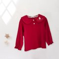 thumbnail image 5 of Jinhomg Toddler Kids Girl Fall Tops Cute Rabbit Print Long Sleeve T Shirts Lightweight Comfy Button Up Warm Tees 90 Percent off Clearance Sale Red 10Y, 5 of 7