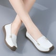 thumbnail image 3 of Penny Loafers for Women Thick Soft Sole Nonslip Driving Shoes Comfortable Casual Slip on Walking Shoes Moccasins White Size 7, 3 of 7