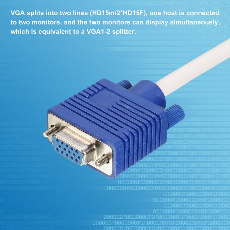VGA Splitter Cable, VGA Female to VGA Male Cable with Ring