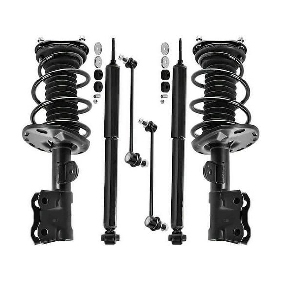 Front and Rear Shock Strut Coil Spring Sway Bar Link Kit - Compatible with 2010 - 2015 Toyota Prius 2011 2012 2013 2014