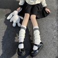 thumbnail image 5 of JK Socks Pullover Knit Striped Lolita Sleeve Lolita Knit Cute Foot Warmer Socks, 5 of 6