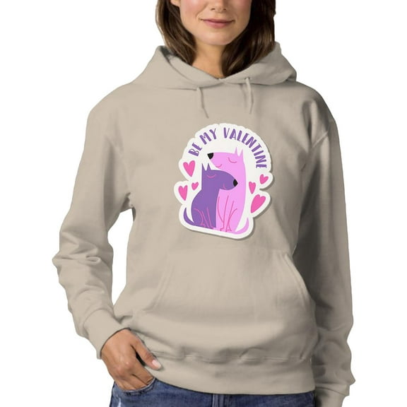 Be My Valentine, Dogs Hoodie Women -Smartprints Designs, Female 4X-Large