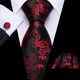thumbnail image 3 of Corbata Barry.Wang Floral de Seda con Pañuelo y Gemelos, 3 of 5
