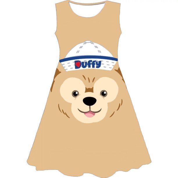 Vestido de niña 2022 novedad de verano Super lindo Disney Duffy estampado sin mangas mono Duffy dibujos animados vestido sin mangas 3-7y160 Gao Jinjia LED