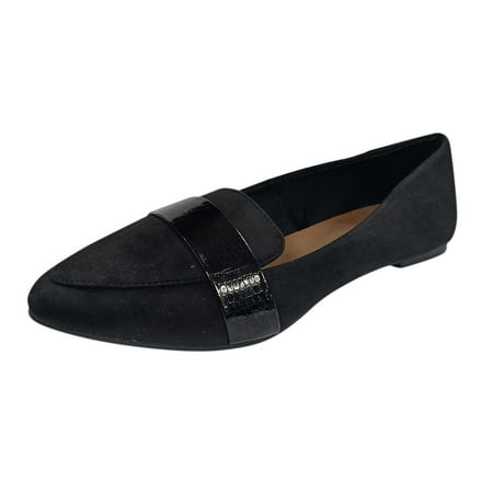 

SEMIMAY Shoes Flat Shoes Ladies Work Lazy Shoes Causal Pointed Women s Singles Women s Pumps Black