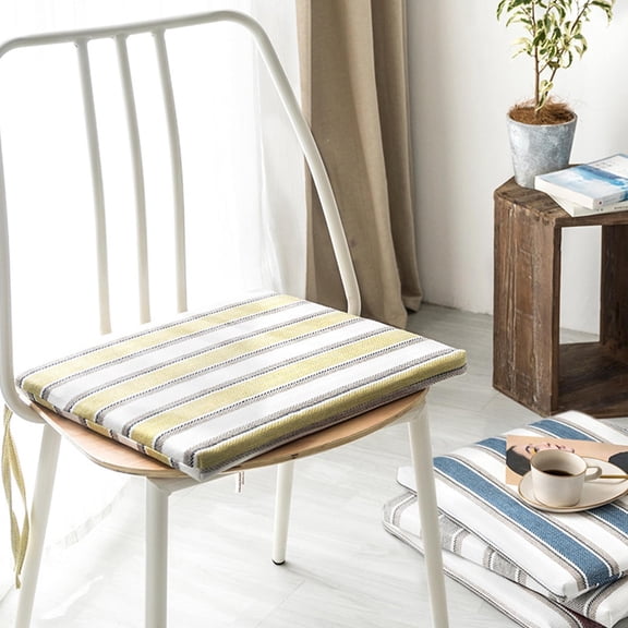 Clearance!JMYHOAM Seat Cushion Cotton and Linen Striped Chair Cushion, Thickened Household Hip Protection, Dining Chair Cushion, Breathable Strap, Detachable and Washable Home Textiles