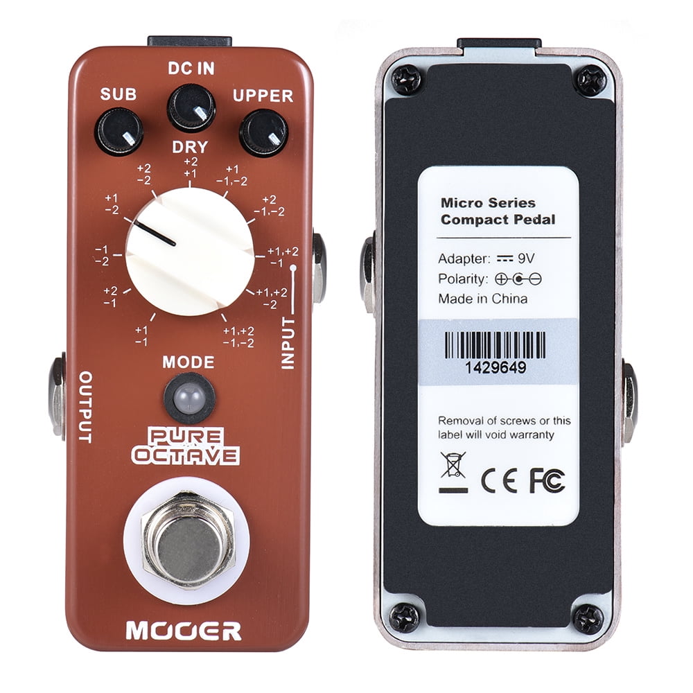 MOOER PURE OCTAVE Mini Octave Guitar Effect Pedal 11 Octave Modes True Bypass Full Metal Shell