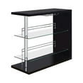thumbnail image 5 of Bowery Hill 2 Shelf Pub Table with Wine Storage in Glossy Black, 5 of 5