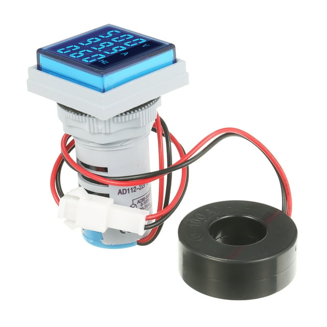 Mini Digital Volt-ammeter Voltammeter Ammeter Voltmeter Cymometer Three LED Display Voltage & Current & Frequency Meter Indicator Monitor AC Panel Meter AC60-500V AC0-100A 20-75Hz