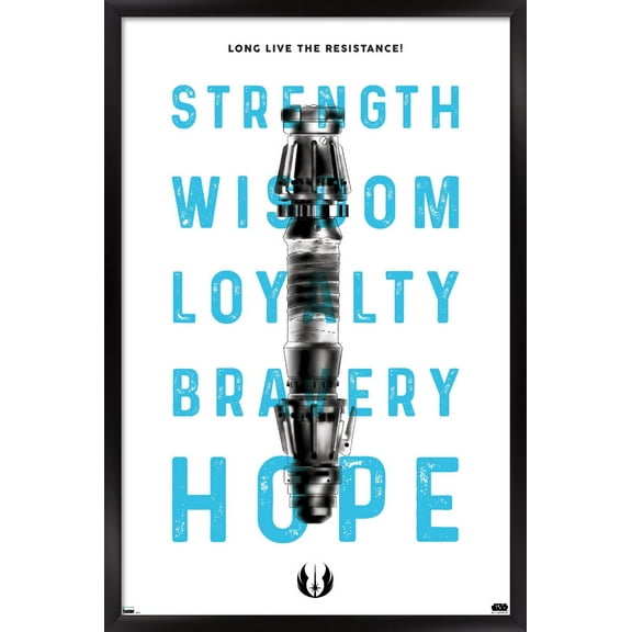 Star Wars: Saga - Lightsaber Text Wall Poster, 14.725" x 22.375", Framed