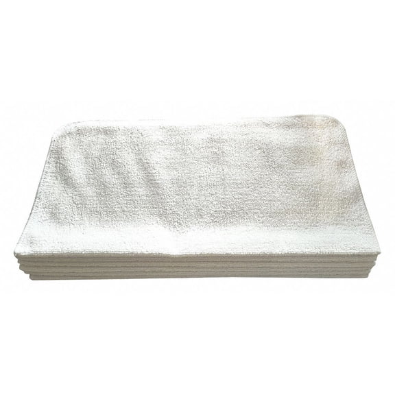 Tough Guy Microfiber Cloth,16" x 16",White,PK12 32UV09 32UV09 ZO-G7612385