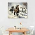 thumbnail image 2 of COMIO Wild Horse Portrait Brown Animal Watercolor Painting Canvas Poster Wall Art Decor Print Picture Paintings for Living Room Bedroom Decoration 20x16 inch, 2 of 4