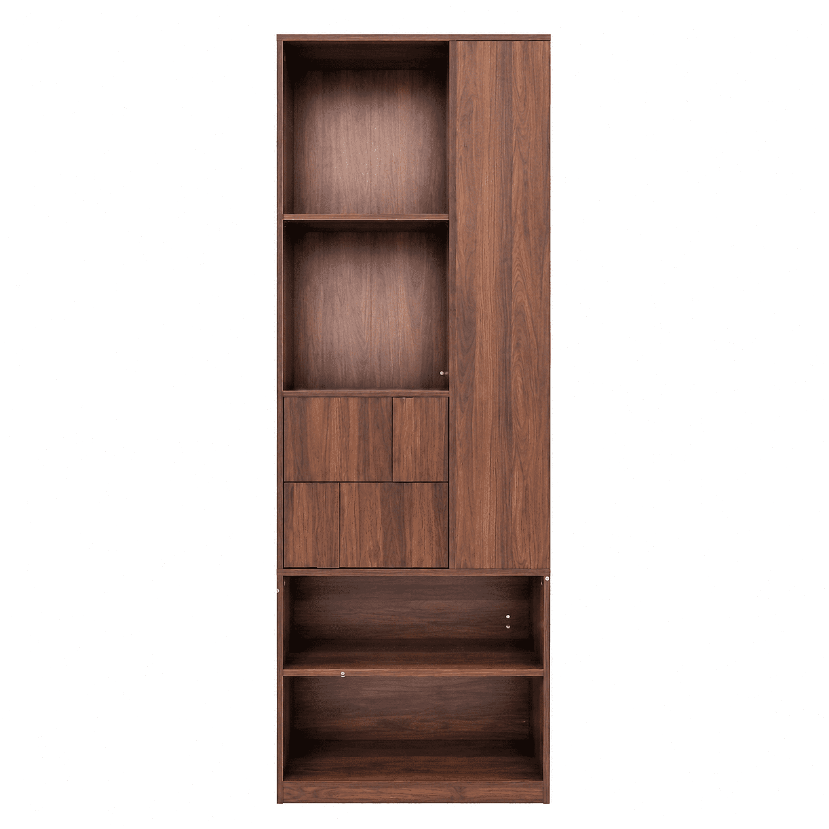 71" Tall Bookshelf Freestanding Bookcase Storage Cabinet with Drawers & Open Shelves