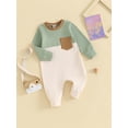 thumbnail image 3 of Wassery Baby Boys Girls Fall Jumpsuits Clothes 3M 6M 12M 18M 24M Newborn Boys Girls Long Sleeve Contrast Color Bodysuit Autumn Babysuit Clothing for Infant Boys Girls, 3 of 9