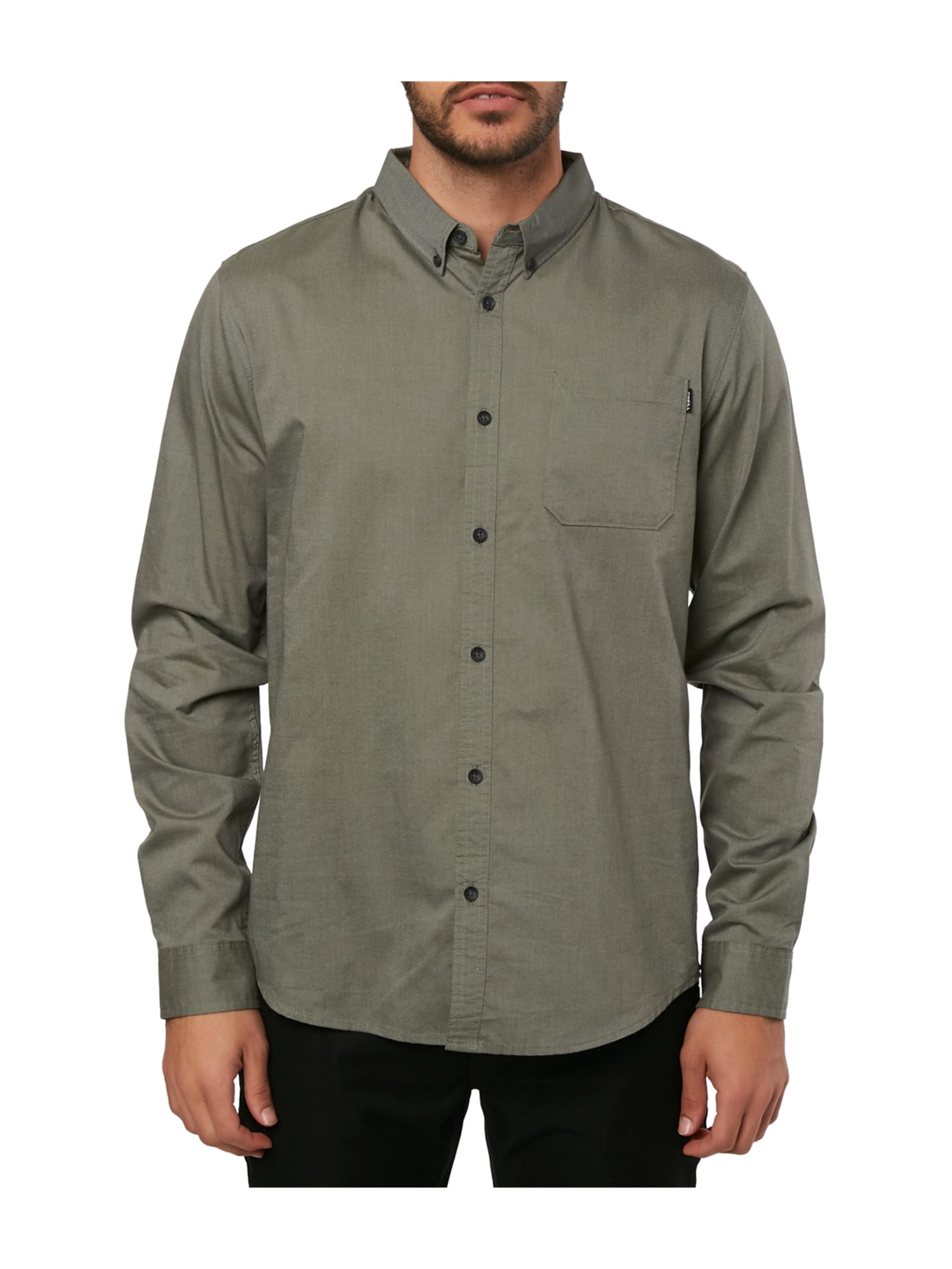 O'Neill Mens Solid Button Up Shirt green 2XL | Walmart Canada