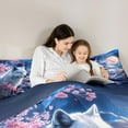 thumbnail image 5 of Homewish 3pcs Kids Jungle Wolf Comforter Set, Full - Pink Blossoms (Galaxy), 5 of 8