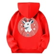 thumbnail image 5 of Staki Christmas Hoodie for Girls Ugly Xmas Santa Cotton Graphic Hooded Pullover Top Christmas Hoodies Shirt(Red,4-5 Years), 5 of 7