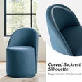 thumbnail image 5 of Swivel Barrel Dining Chair Kitchen Fabric Upholstered Dining Room Chair Living Room Navy, 5 of 7