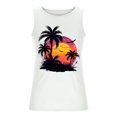 thumbnail image 4 of ZCFZJW Men's Muscle Gym Workout Stringer Tank Tops Bodybuilding Fitness T-Shirts Cute Summer Tropical Palm Tree Graphic Gym Tees Shirt Vest White XXXXL, 4 of 5