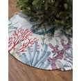 thumbnail image 2 of Coastal Octopus Christmas Tree Skirt 36 Inches Large Christmas Skirt Tree, Summer Beach Coral Nautical Ocean Tree Skirt Christmas Decorations for Fireplace Party Holidays Indoor Outdoor, 2 of 7