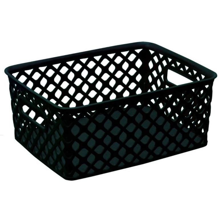 Mainstays Large Decorative Plastic Mesh Basket, 4 Pack, White