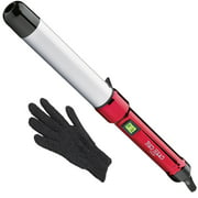 Bed Head Curlipops Tourmaline Ceramic 1-1/2" Curling Iron Wand, Red with Protective Glove