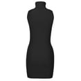 thumbnail image 4 of Fesfesfes Women Dress Casual Slim Fit Solid Color Turtleneck Sleeveless Hip Dress Plus Size $10, 4 of 8