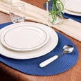 thumbnail image 6 of Hakochia 6-pack Washable Woven Vinyl Placemats Set, Non-Slip Heat-Resistant Oval Table Mats, 18x12 inches, Easy to Clean Everyday Meals, 6 of 11
