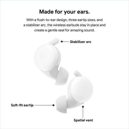 Google - Pixel Buds A-Series True Wireless In-Ear Headphones - Clearly White