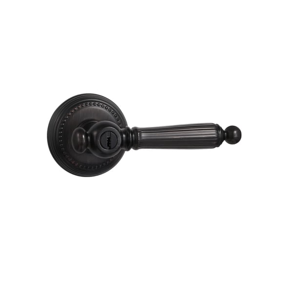 SORWDUERM 1 Pack Oil Rubbed Bronze Door Lever with Lock and Key Entery Door Handle Door Lever Bedroom and Bathroom Zinc Alloy
