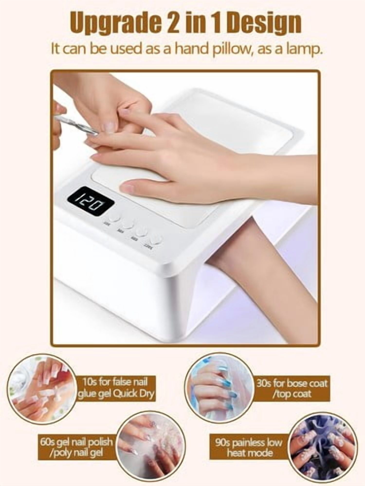72W Professional Nail Dryer UV Nail Lamp Gel Nail Polish Press On Nails Curing