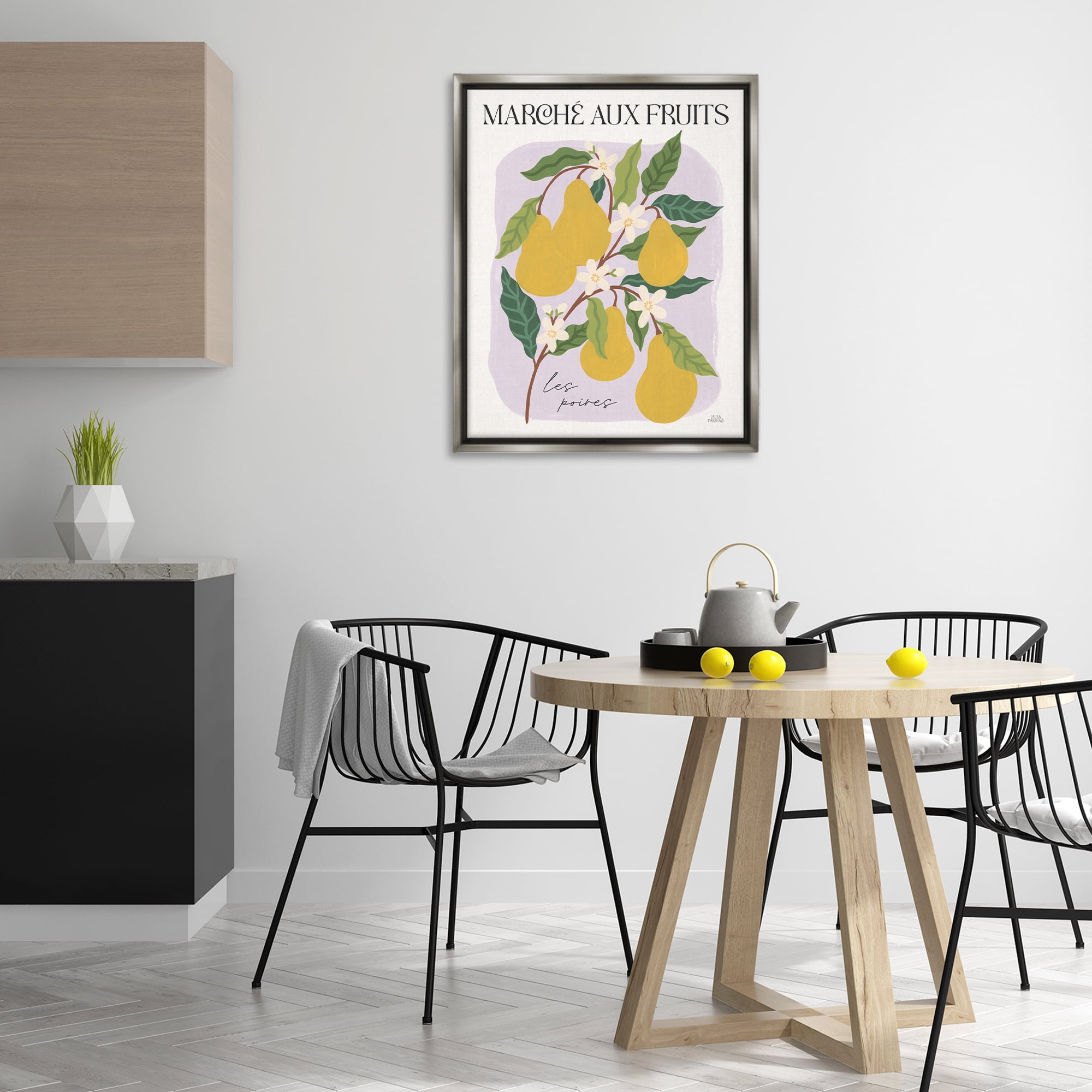 Stupell Industries Marche Aux Pears Food & Beverage Painting Gray Floater Framed Art Print Wall Art, 25 x 31