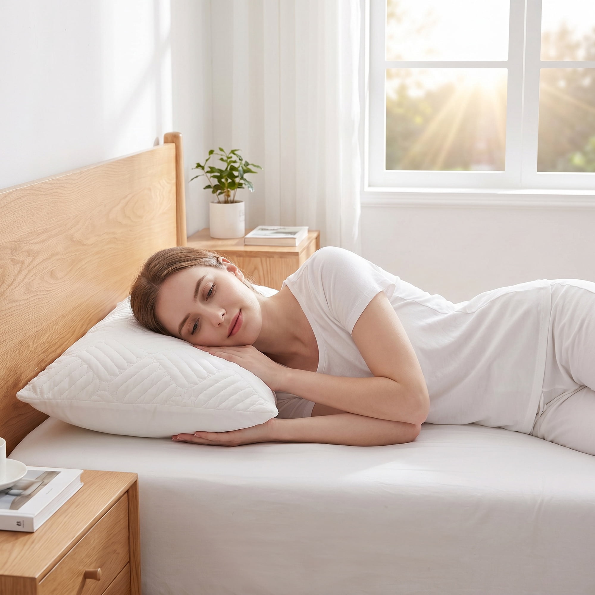 Unique Bargains 2Pcs Standard Size Breathable Cotton Pillow Protectors Queen White