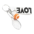 thumbnail image 2 of Creative Mini Tennis Racket Keychain Key Cute Sport Games Charm Tennis Ball Key Chain Pendant Gift for Tennis Player Lovers Orange, 2 of 8