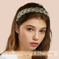 thumbnail image 3 of Unique Bargains Thick Braided Headbands Non-slip Fashion Headbands Twisted Braid Knotted Hair Hoop for Women Champagne, 3 of 7