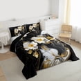 thumbnail image 3 of Homewish Marble Artwork Adult Full Size Comforter Sets, Black White Abstract Bedding Comforter Set, Modern Fashion Art Reversible Bedding Sets, Lightweight Room Decor, 3-Piece, 3 of 8