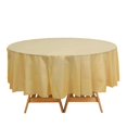 thumbnail image 4 of BalsaCircle 84" Gold Round Disposable Plastic Tablecloth Table Cover Affordable Cheap Picnic, 4 of 5