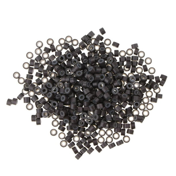 Anillos de extensión de cabello Yinane Silicona Marrón oscuro 500 piezas
