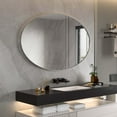thumbnail image 4 of PAIHOME 22X30 Oval Metal Frame Mirror Bathroom Mirror Wall Mirror, Stainless Steel Frame, Silver, 4 of 7