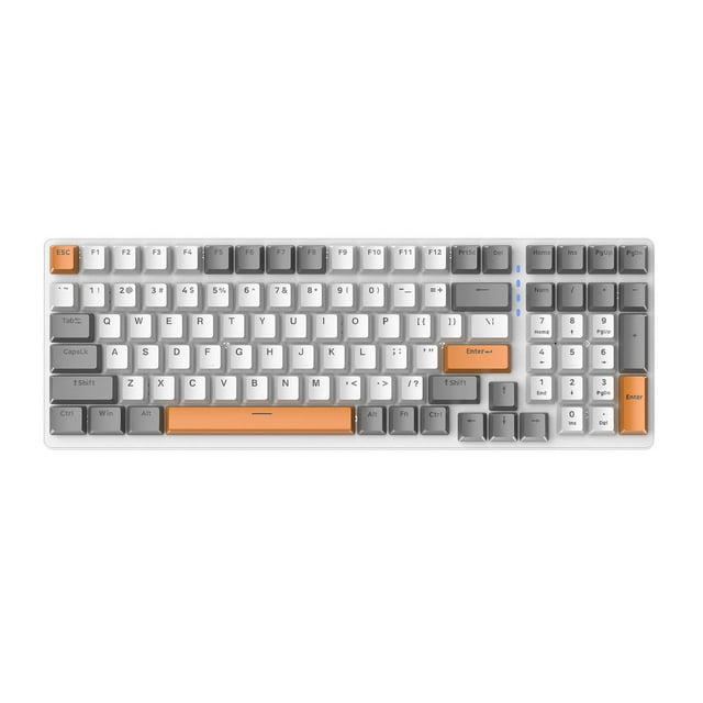 Full Size Mechanical Keyboard Gaming Key Keyboard Mechanical Computer Desktop Gaming Keyboard 100 Key Mechanical Keyboard Type-C Wired Rgb Led Backlit Red Gaming Mech Keyboard