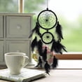 thumbnail image 2 of Handmade Double Circle Dream Catcher with Feathers Hanging Decoration Ornament, 2 of 6